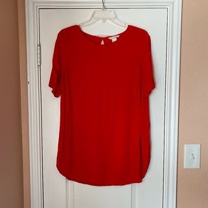 H&M red tunic style shirt